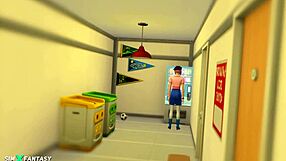 my neighbor miko ojo in the sims 4 riding 3d style