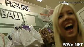 hawt teen 18+ floozy sucks cock in pov