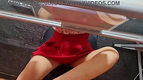 Upskirt view of cute Mexican babe Nataly.