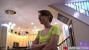 Step-sis gives a good handjob and blowjob to step-brother