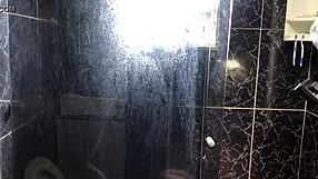 Novinho sneaks into the bathroom to nail his friend's hot blonde aunt