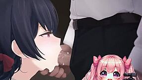 Anime Worshipping Cock And Eating Cum On Her Knees!