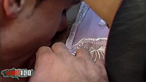 hot brunette bounces big natural tits while outdoor fucked