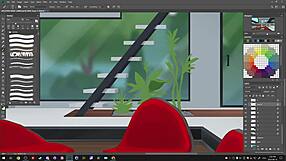 Hand-drawn visual novel of the erotic western game Summertime Saga by Darkcookie on Picarto