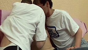 Extreme gay threesome with bareback action