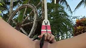 Can Asian Latina Babe Luna Luxe Resist Playing with Her Shaved Pussy Outdoors?