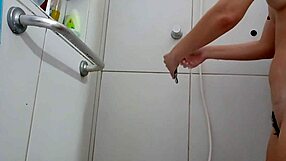 A student alone at home, solo pleasure in different rooms