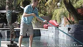Natalie Mars’ poolside seduction of the well-endowed guy