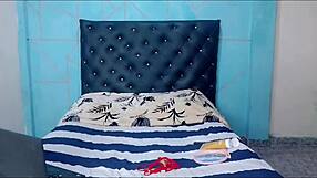 Latina teen mother-in-law masturbates husband's hairy pussy to orgasm