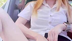 Skinny Thai student flaunts her small waist and nude body