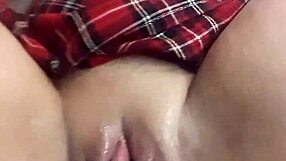 Blonde enjoys solo anal fingering and squirting