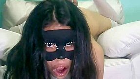 A big cock amateur fucks a petite latina with a huge dildo