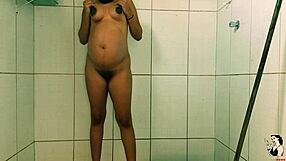 wonderful 9 months pregnant latina amateur in trailer