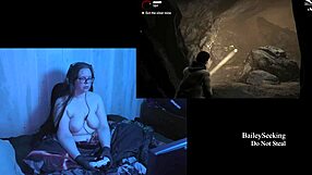 naked brunette bbw with big tits in alan wake playthrough!