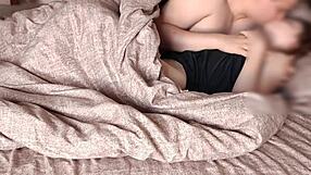 Sexy stranger blows and rides in bed after party