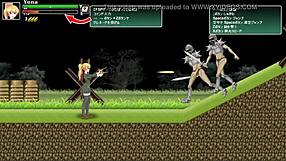 Cute blonde hentai girl bangs soldiers in wild battle.