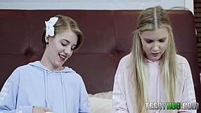 Petite Stepsisters Harlowe West And Dakota Burns In Threesome.