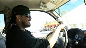 The tale of a woman with big tits bouncing as she walks through the city, attracting attention.