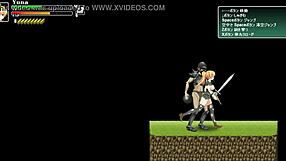 Cute blonde hentai girl bangs soldiers in wild battle.