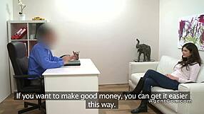 How does this fake agent slam a Euro babe with huge cock?