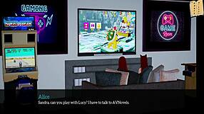 Exploring my new family with big tits in 3D