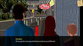 Exploring my new family with big tits in 3D