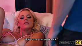 Blonde Mature Mother-in-Law Caught Masturbating Shaved Hairless Pussy with Tattoo