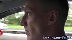 Inked british babe with glasses sucks monster cock of pornstar luke hardy