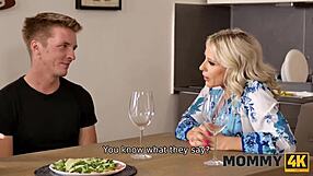 Blonde Mature Mother-in-Law Caught Masturbating Shaved Hairless Pussy with Tattoo