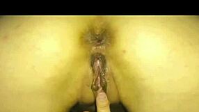 Close-up view of wife in doggystyle position bent over with ass focus, milf amateurs enjoying the moment