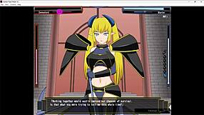 Naked girl overthrows great demoness in hentai game finale