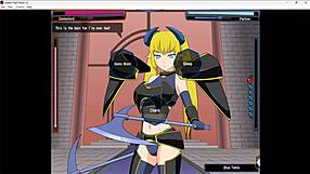 Naked girl overthrows great demoness in hentai game finale