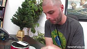 Natasha nice gets xmas fuck in office with facial