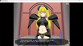 Naked girl overthrows great demoness in hentai game finale