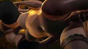 Final Fantasy Scarlet Fucked by Tifa and Jessie in Double Futanari