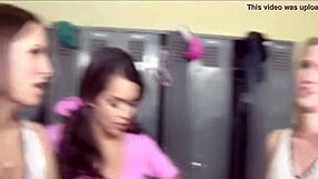 Lesbians in control in a group sex scene with a handsome man