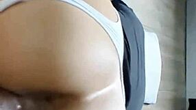 Young puta begs for cum inside her tight pussy doggy style!