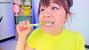 Purple Jordan is a camgirl who performs a variety of fetish scenes including a saliva gag