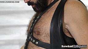 A steamy scene of a gay bear’s big dick fucking an otter’s ass