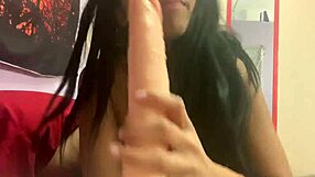 Ebony Girl Gives Detailed Blowjob While Masturbating And Sucking Black Cock