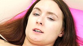 Super hot teen masturbates on sofa for pov casting interview