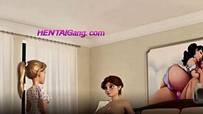3D family with shemale mom and step-sisters having fun together