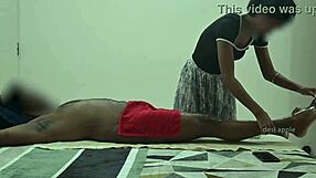 watch me flash my dick to the massage girl while she massages me in front of my wife!