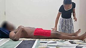 watch me flash my dick to the massage girl while she massages me in front of my wife!