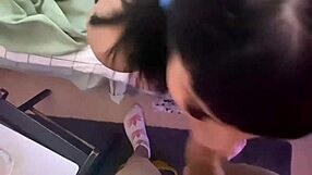 Sex is like a rose in this dirty homemade scene with asian milf deepthroat and creampie.