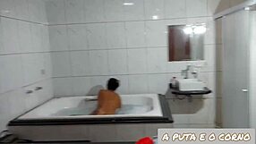 A horny man does not forgive his wife for having an affair and he has sex with another man in the bathroom