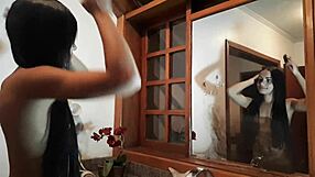 alice lemes gettin ready for a wild hardbrazil scene... oops