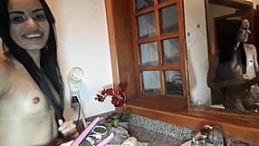 alice lemes gettin ready for a wild hardbrazil scene... oops