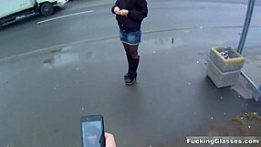 Teen Dania In Glasses Gets Fucked Doggy Style On The Balcony