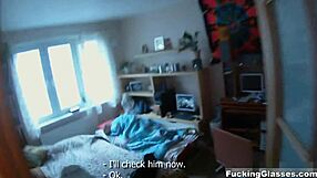 Teen Dania In Glasses Gets Fucked Doggy Style On The Balcony